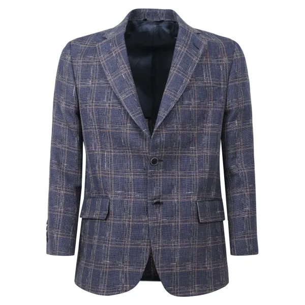 Sartoria Italiana - Giacca blu microfantasia drop 4 per uomo | ser 271 4c