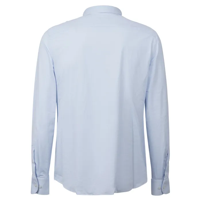 Pal Zileri - Camicia celeste in tessuto tecnico con lavorazione per uomo |