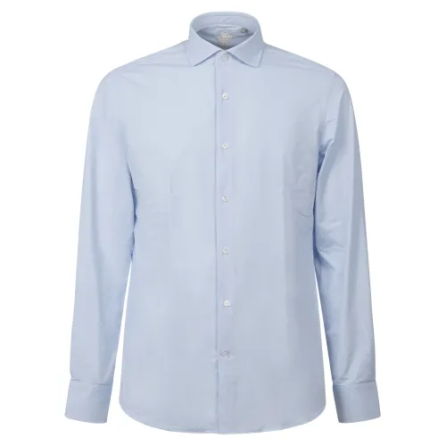 Pal Zileri - Camicia celeste in tessuto tecnico con lavorazione per uomo |