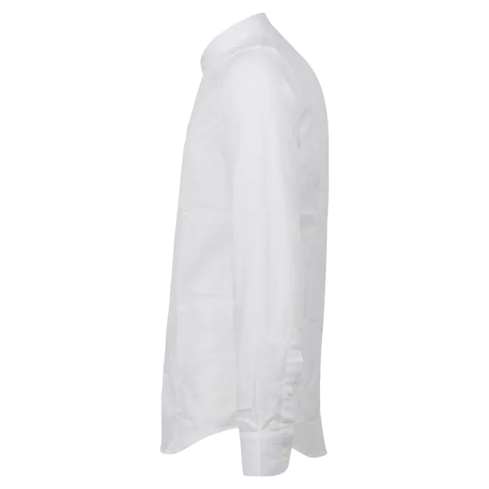 Lavorazione Sartoriale - Camicia bianca coreana slim fit con lavorazione per