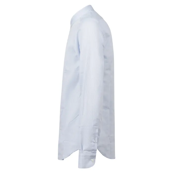 Lavorazione Sartoriale - Camicia celeste coreana slim fit con lavorazione per