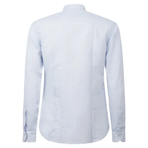 Lavorazione Sartoriale - Camicia celeste coreana slim fit con lavorazione per