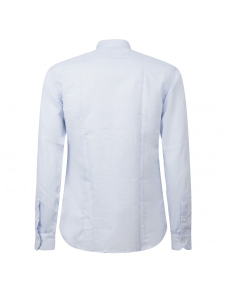 Lavorazione Sartoriale - Camicia celeste custom fit con lavorazione per uomo |