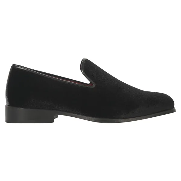 Calzoleria Marini - Mocassino velluto nero per uomo | 100/451 velvet/vernice