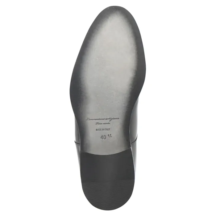 Calzoleria Marini - Scarpa derby nera spazzolata rialzo interno 5cm per uomo |