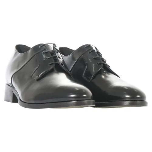 Calzoleria Marini - Scarpa derby nera spazzolata rialzo interno 5cm per uomo |