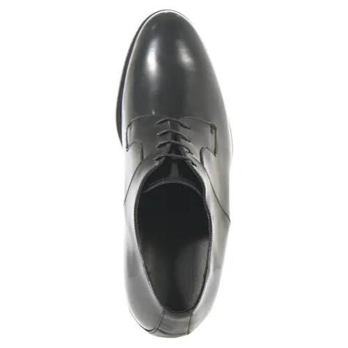 Calzoleria Marini - Scarpa derby nera spazzolata rialzo interno 5cm per uomo |