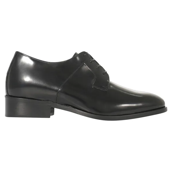 Calzoleria Marini - Scarpa derby nera spazzolata rialzo interno 5cm per uomo |