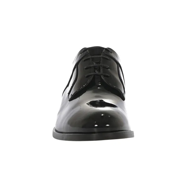 Calzoleria Marini - Scarpa derby nero vernice rialzo interno 5cm per uomo | 2