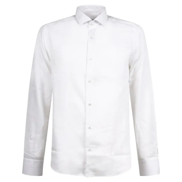 Lavorazione Sartoriale - Camicia bianca slim fit con lavorazione per uomo |
