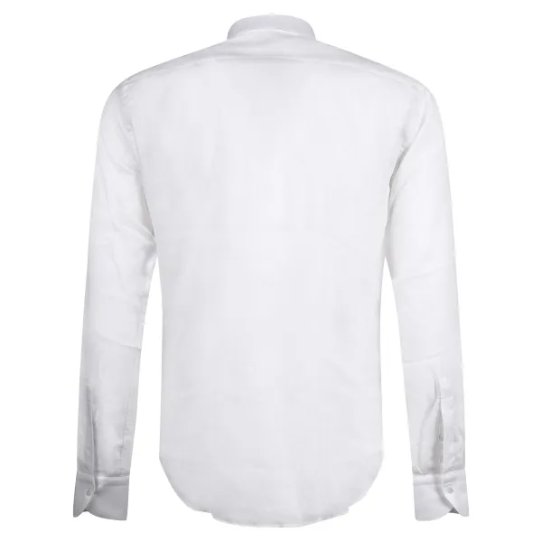 Lavorazione Sartoriale - Camicia bianca slim fit con lavorazione per uomo | 2