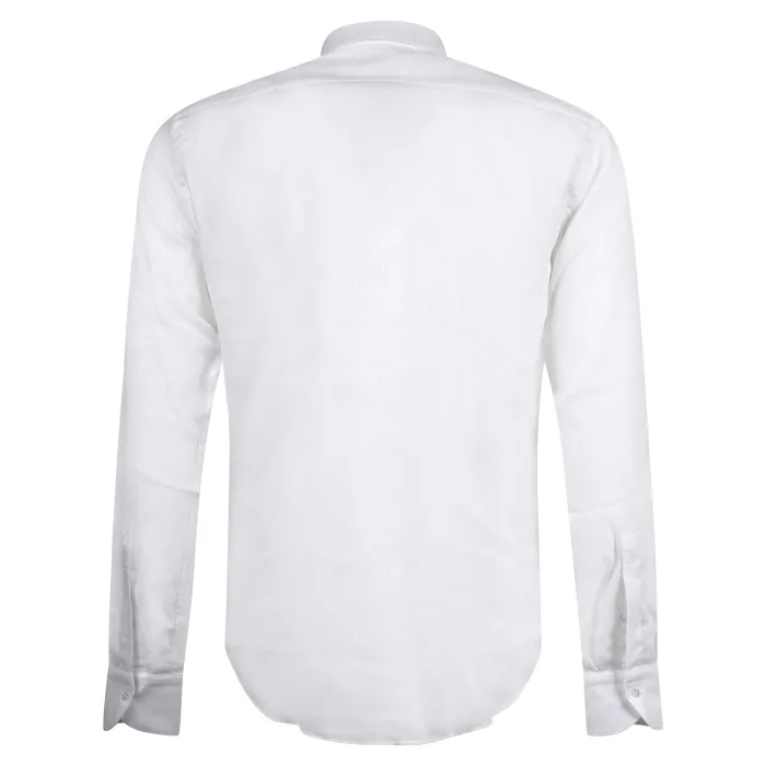 Lavorazione Sartoriale - Camicia bianca slim fit con lavorazione per uomo |