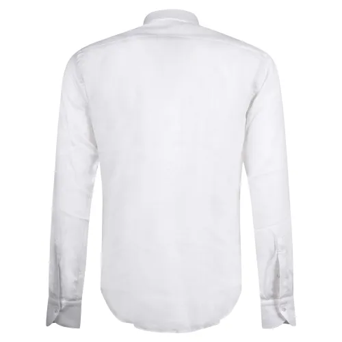 Lavorazione Sartoriale - Camicia bianca slim fit con lavorazione per uomo |
