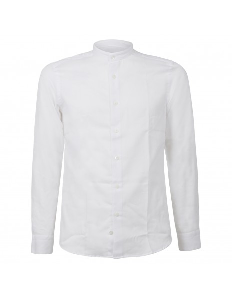 Lavorazione Sartoriale - Camicia bianca coreana custom fit con lavorazione per