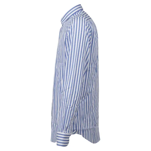 Lavorazione Sartoriale - Camicia bianca a righe custom fit per uomo | regal 148