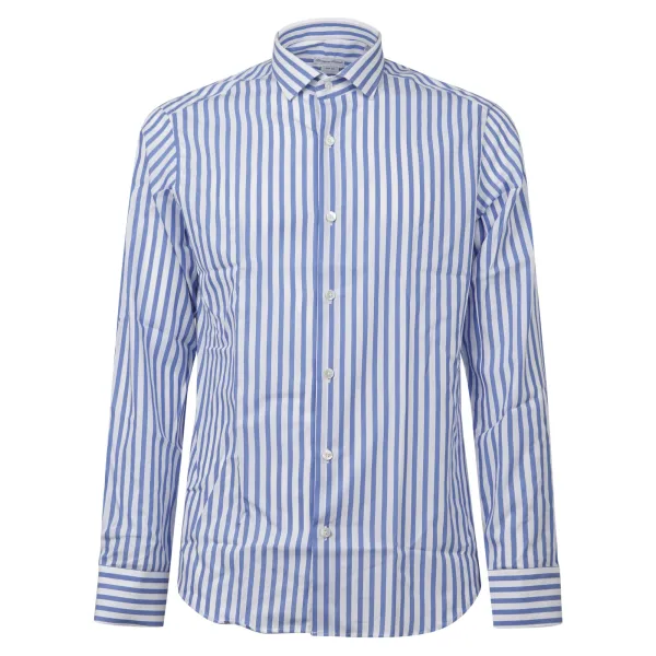 Lavorazione Sartoriale - Camicia bianca a righe custom fit per uomo | regal 148