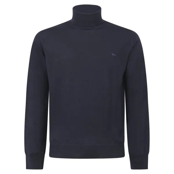 Harmont & Blaine - Dolcevita blu con logo ricamato per uomo | hri006030478 801