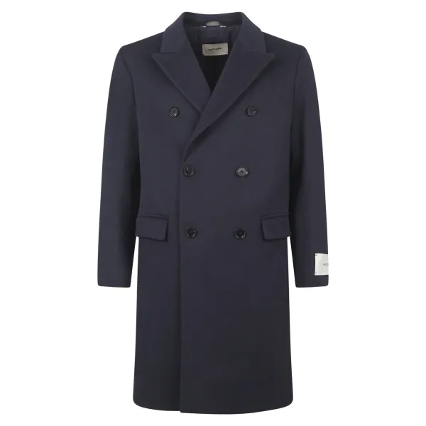 Paoloni - Cappotto blu doppiopetto in lana e cashmere per uomo | c212 221580 89
