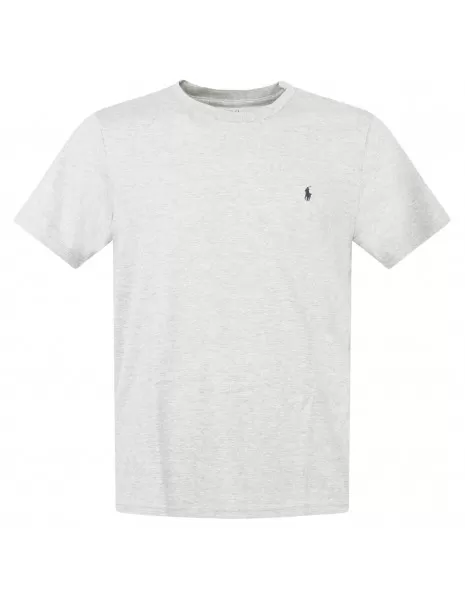 Polo Ralph Lauren - T-shirt grigia con logo ricamato sul petto per uomo |