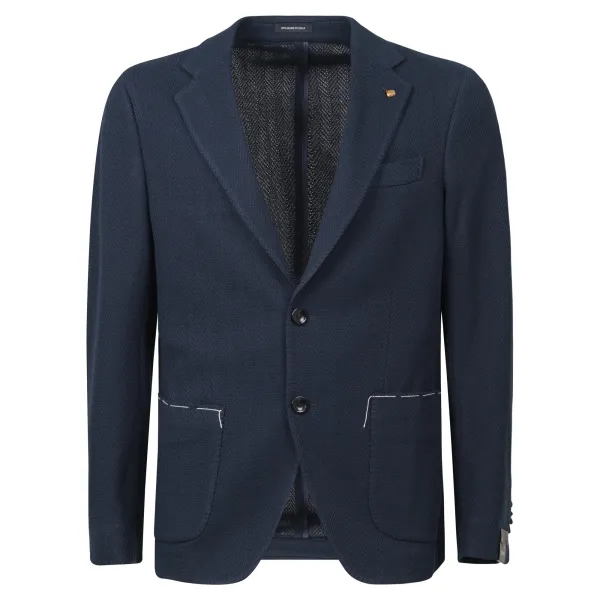 Sartoria Latorre - Giacca blu lavorata per uomo | jf84 je5133/6