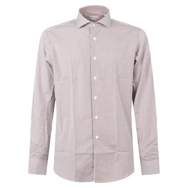 Lavorazione Sartoriale - Camicia bianca a righe custom fit per uomo | principe