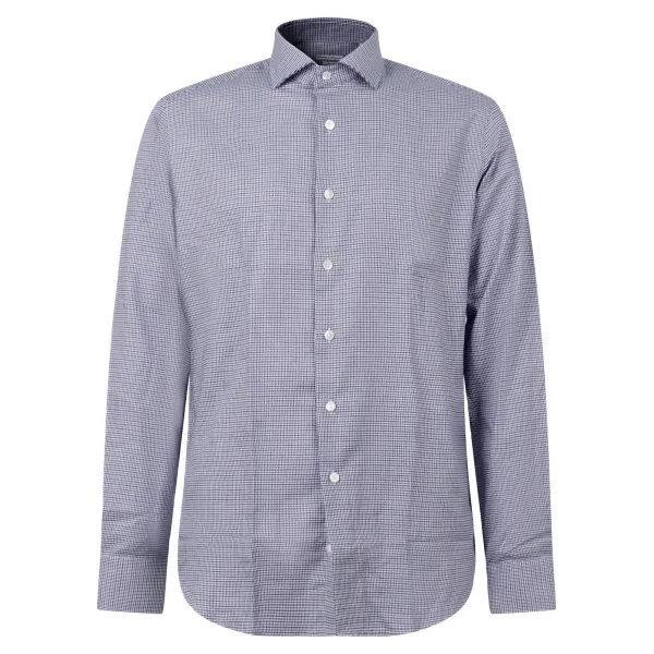 Lavorazione Sartoriale - Camicia multicolor a fantasia pied de poule custom fit