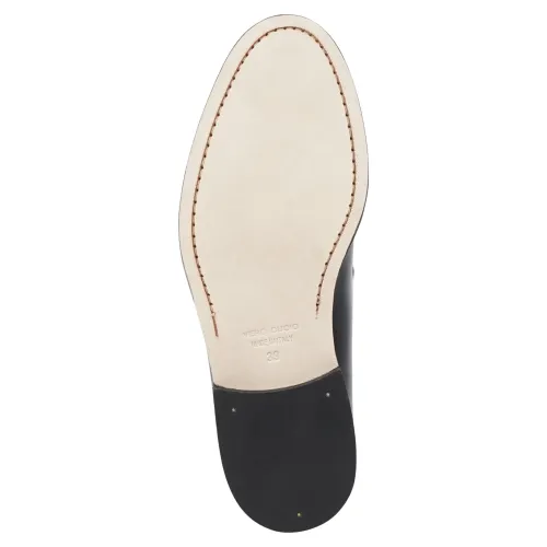 Antica Cuoieria - Mocassino pelle blu con nappine per uomo | 22676-l-vh6