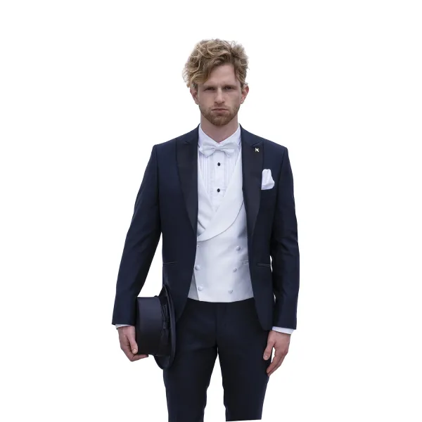 Angelo Toma - Abito smoking con rever a lancia per uomo | 