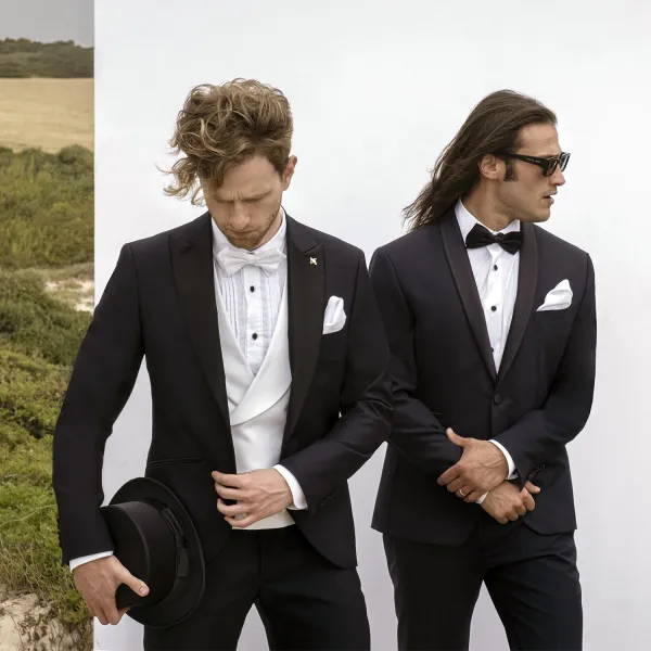 Angelo Toma - Abito smoking con rever a lancia per uomo |  2