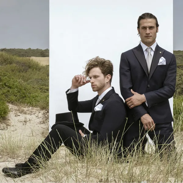 Angelo Toma - Abito smoking con rever a lancia per uomo |  2