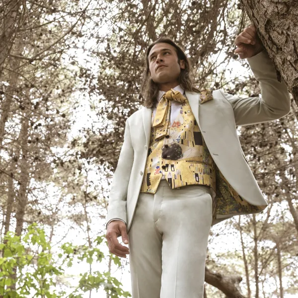 Angelo Toma - Abito smoking con rever a lancia per uomo |  2