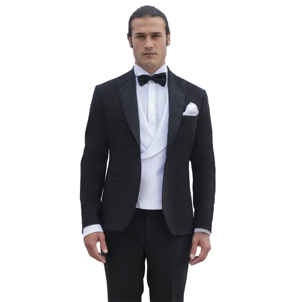 Angelo Toma - Abito Smoking con rever a lancia per uomo | 