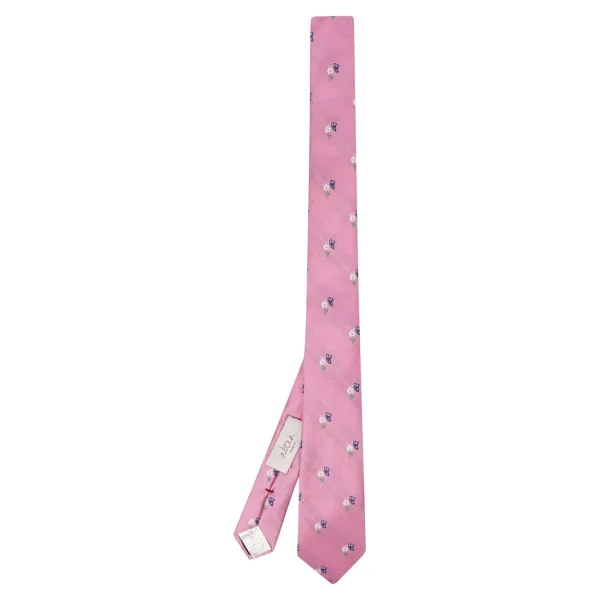 Altea - Cravattino rosa con fiori ricamati per uomo | 2311330 04 gange