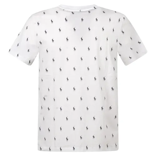 Polo Ralph Lauren - T-shirt bianca con logo stampa all over per uomo |