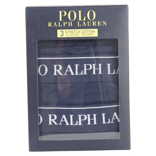 Polo Ralph Lauren - Set boxer blu da 3 pezzi con elastico per uomo |