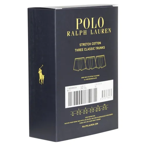 Polo Ralph Lauren - Set boxer blu da 3 pezzi con elastico per uomo |