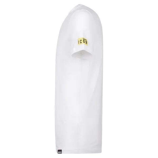 Dsquared2 - T-shirt bianca manica corta con patch logo Icon sulla manica per 2