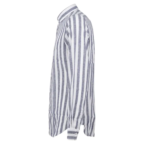 Barbati - Camicia blu a righe in lino per uomo | ca-nerano-s123010 2