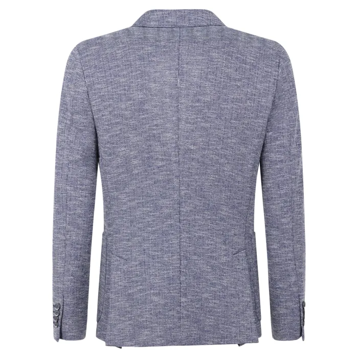 Havana & Co - Giacca blu a fantasia in jersey di cotone per uomo | h2396j
