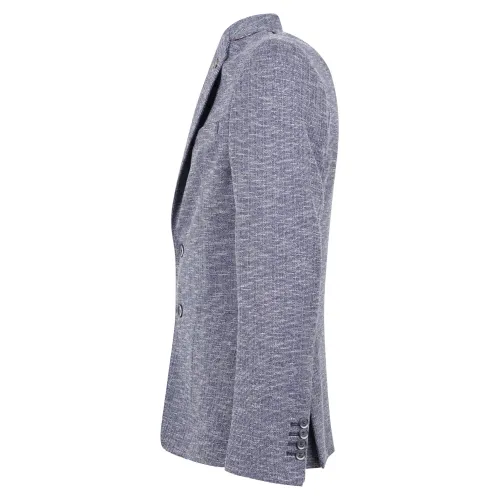 Havana & Co - Giacca blu a fantasia in jersey di cotone per uomo | h2396j