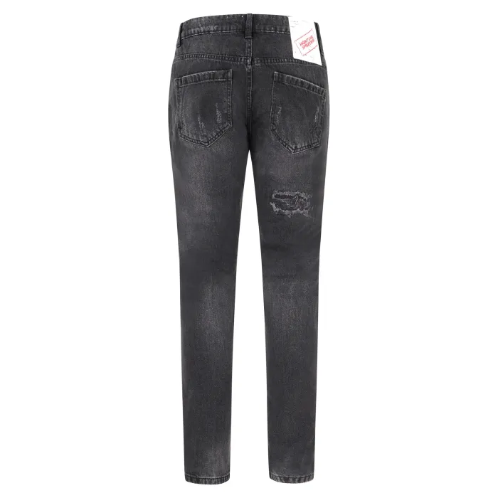 Richmond X - Jeans nero 5 tasche slim con rotture per uomo | ump23182jet8 nero