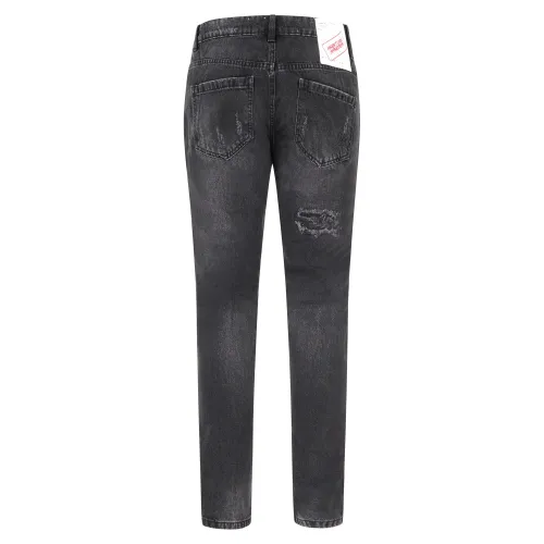 Richmond X - Jeans nero 5 tasche slim con rotture per uomo | ump23182jet8 nero