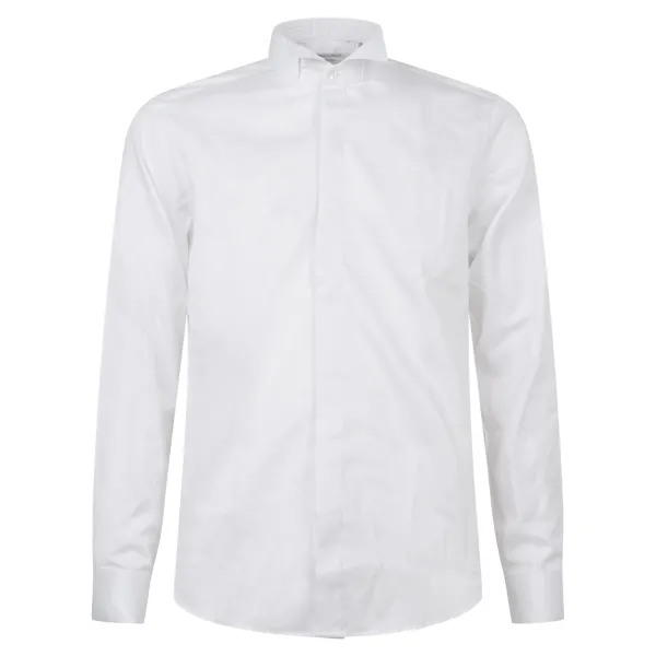 Lavorazione Sartoriale - Camicia bianca diplomatica abbotonatura nascosta