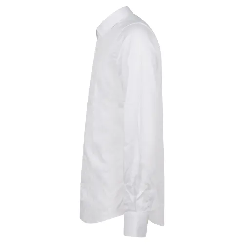 Lavorazione Sartoriale - Camicia bianca slim fit per uomo | saten 200/w001 slim
