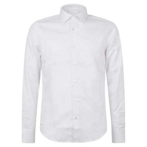 Lavorazione Sartoriale - Camicia bianca slim fit per uomo | saten 200/w001 slim