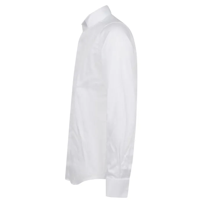 Lavorazione Sartoriale - Camicia bianca diplomatica abbotonatura nascosta slim
