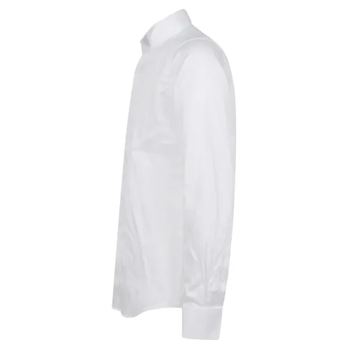 Lavorazione Sartoriale - Camicia bianca diplomatica abbotonatura nascosta slim