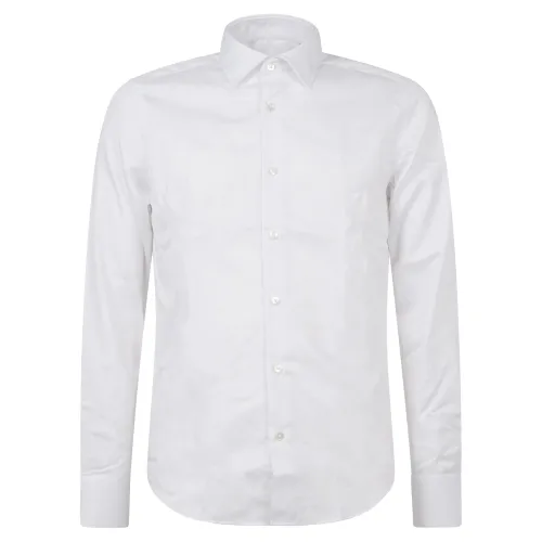 Lavorazione Sartoriale - Camicia bianca custom fit per uomo | saten 200/w001