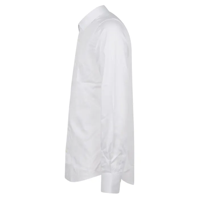 Lavorazione Sartoriale - Camicia bianca custom fit per uomo | saten 200/w001