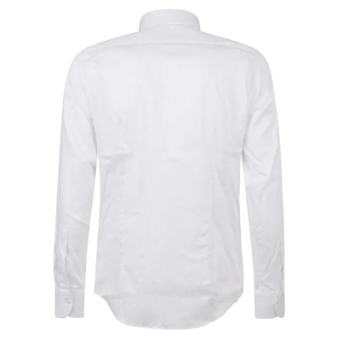 Lavorazione Sartoriale - Camicia bianca custom fit per uomo | saten 200/w001